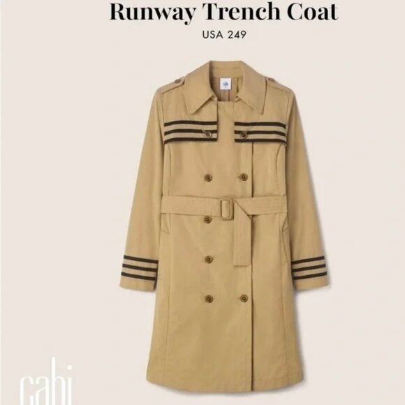 CAbi Jackets & Blazers - CABI Runway Trench Coat Khaki Size XS Style #6669 NWOT